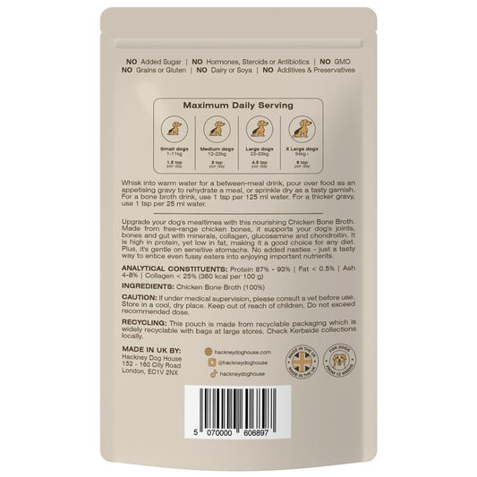Chicken Bone Broth for Dogs | Dog Gravy Food Topper for Picky Eaters