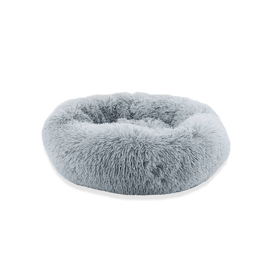 Super Soft Plush Donut Dog Bed Slate Grey
