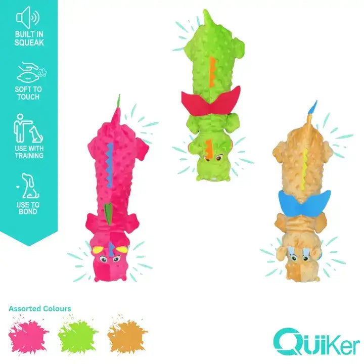 Plush Crinkle & Squeak Dragon Dog Toy