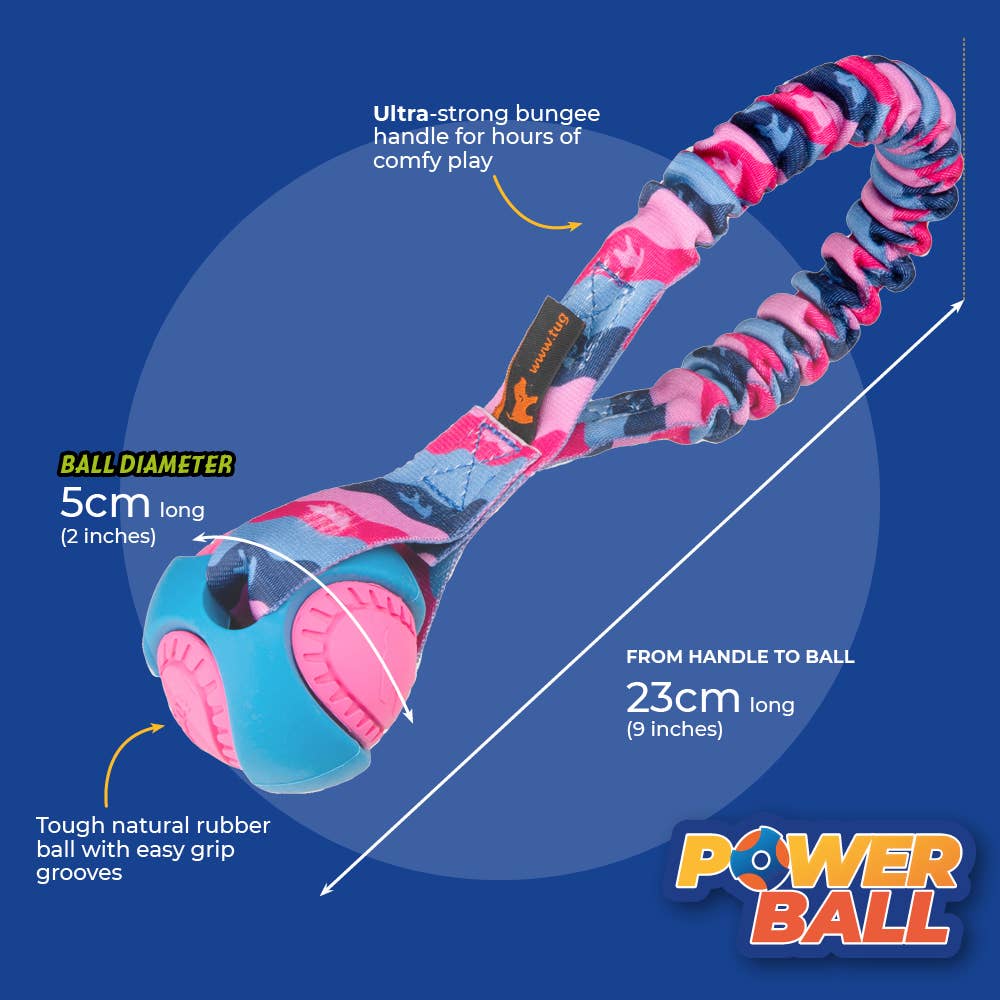 Pocket PowerBall Bungee Tug | Fetch Dog Toys | Tug-E-Nuff