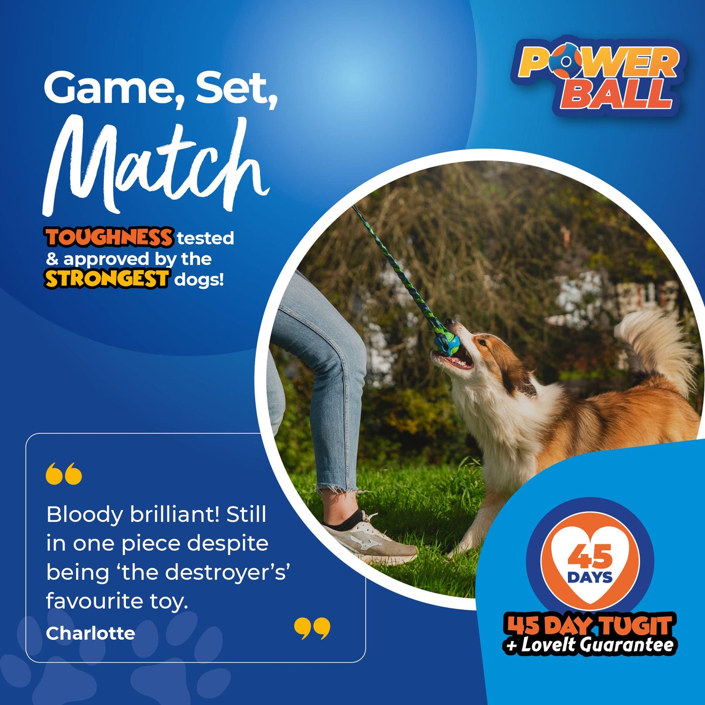 PowerBall Bungee Tug | Dog Ball Toys | Tug-E-Nuff