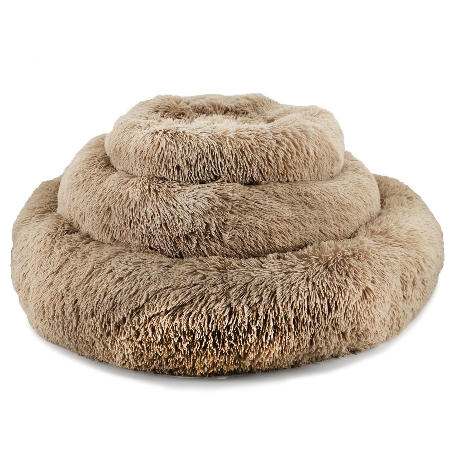 Super Soft Plush Donut Dog Bed Oatmeal