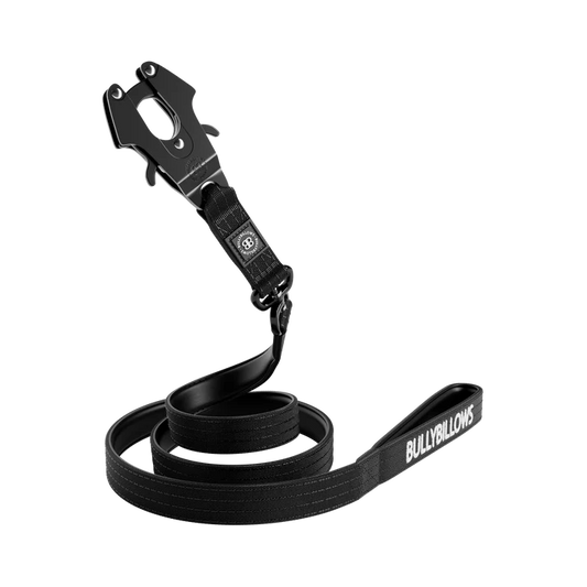 1.4m LIGHTER Swivel Combat Lead | Neoprene Lined, Secure Rated Clip with Soft Handle - Black