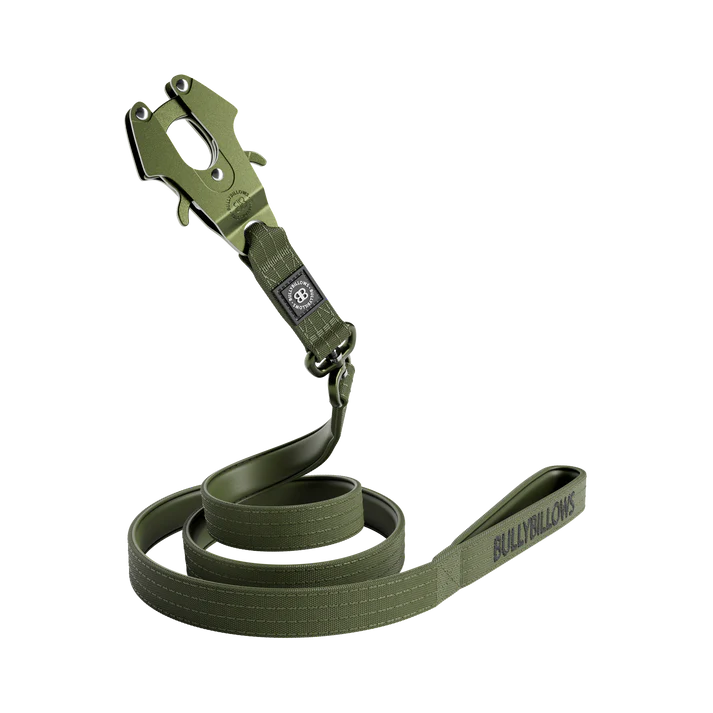 1.4m LIGHTER Swivel Combat Lead | Neoprene Lined, Secure Rated Clip with Soft Handle - Khaki x Khaki