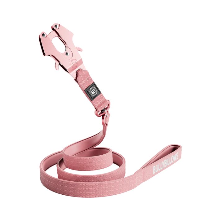 1.4m LIGHTER Swivel Combat Lead | Neoprene Lined, Secure Rated Clip with Soft Handle - Pink x Pink