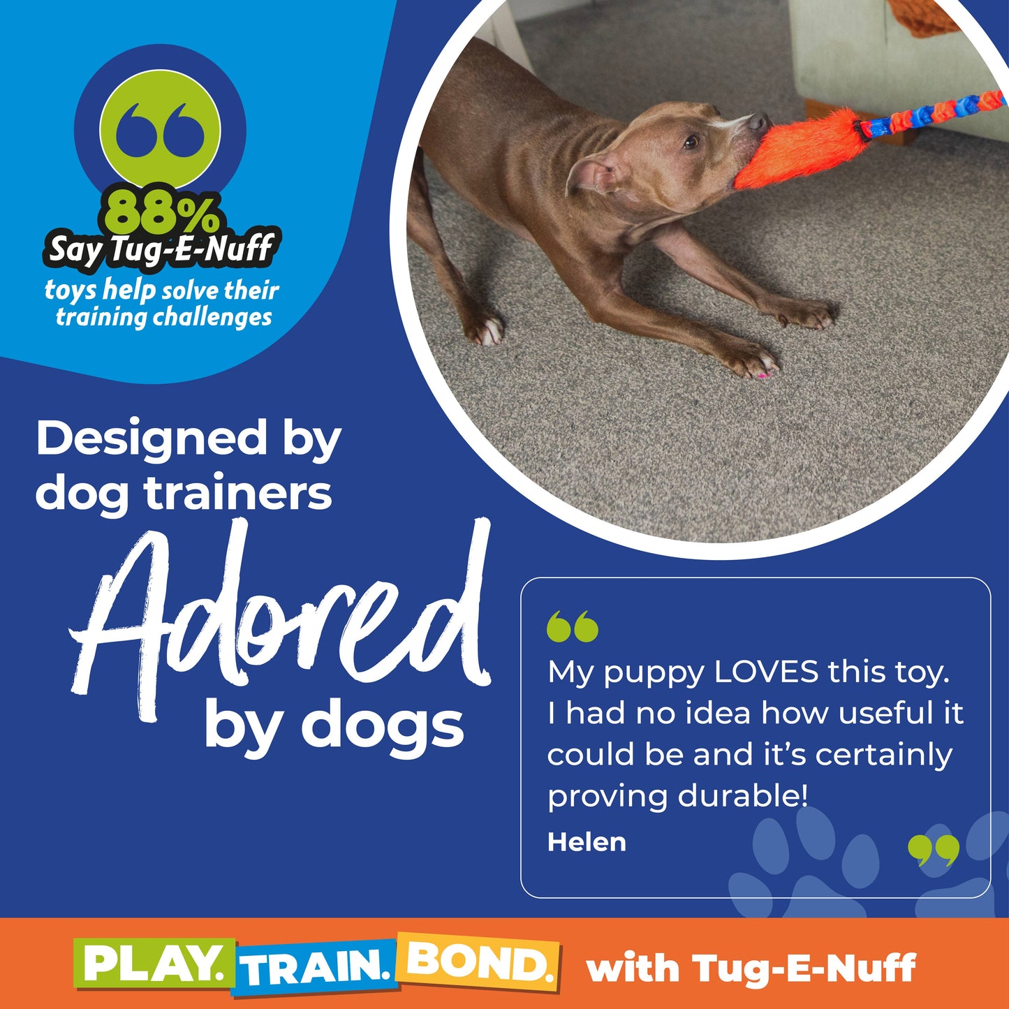 Bright Fauxtastic | Tough Dog Toy | Tug-E-Nuff