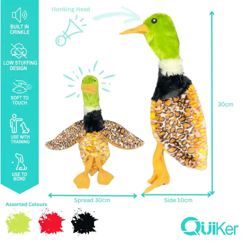 Unstuffed Body Crinkle Duck Toy