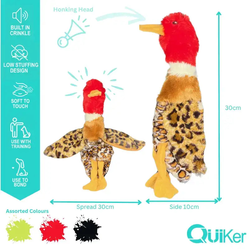 Unstuffed Body Crinkle Duck Toy