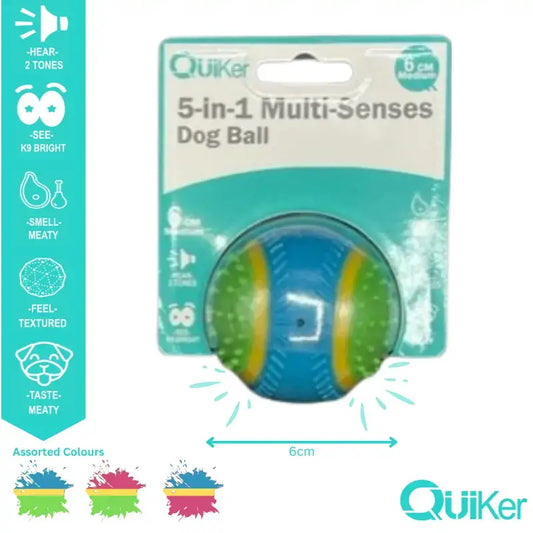 5-in-1 Multi-Senses Dog Toy Ball 6cm