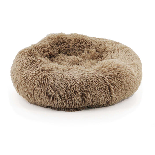 Super Soft Plush Donut Dog Bed Oatmeal