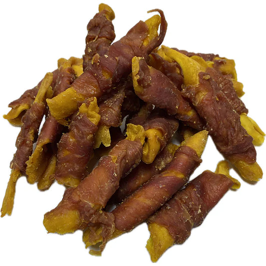 Mango Chunks Wrapped in Duck Breast